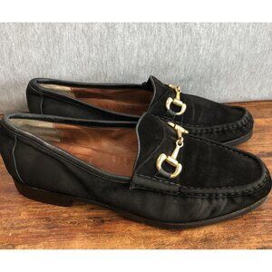 CHURCH'S Men Size 9.5 Black Suede Horsebit Slip On Loafers Shoes‎ Made In Italy